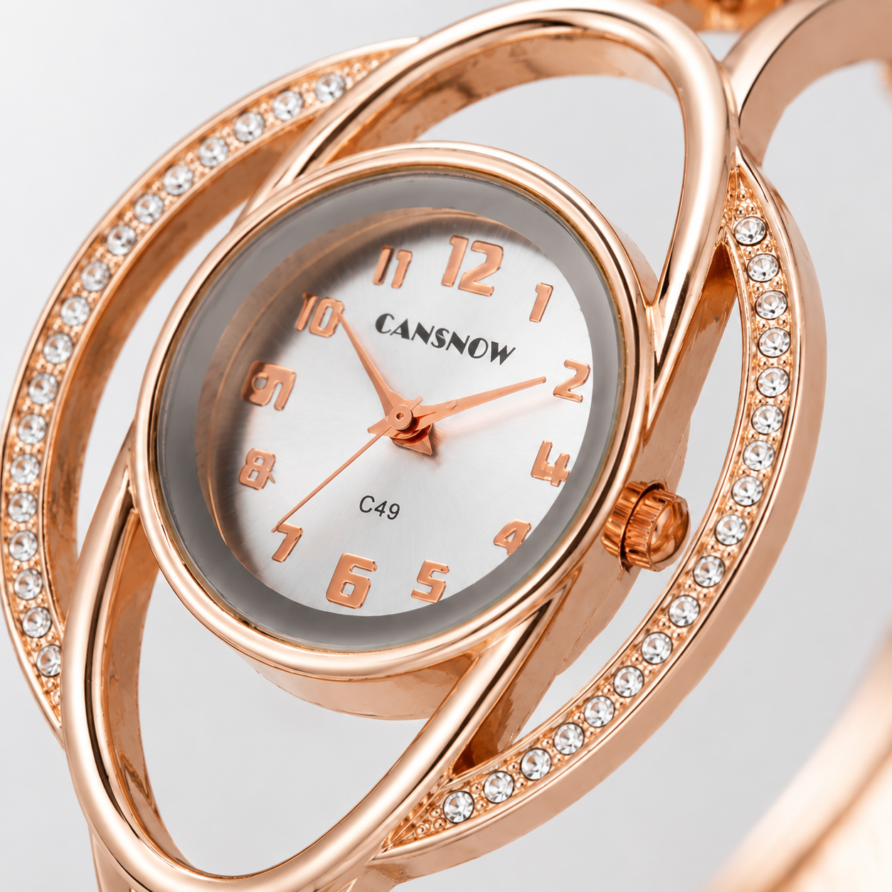 Luxury Crystal Orbit Cuff Women’s Bracelet Watch Jovera Joyce