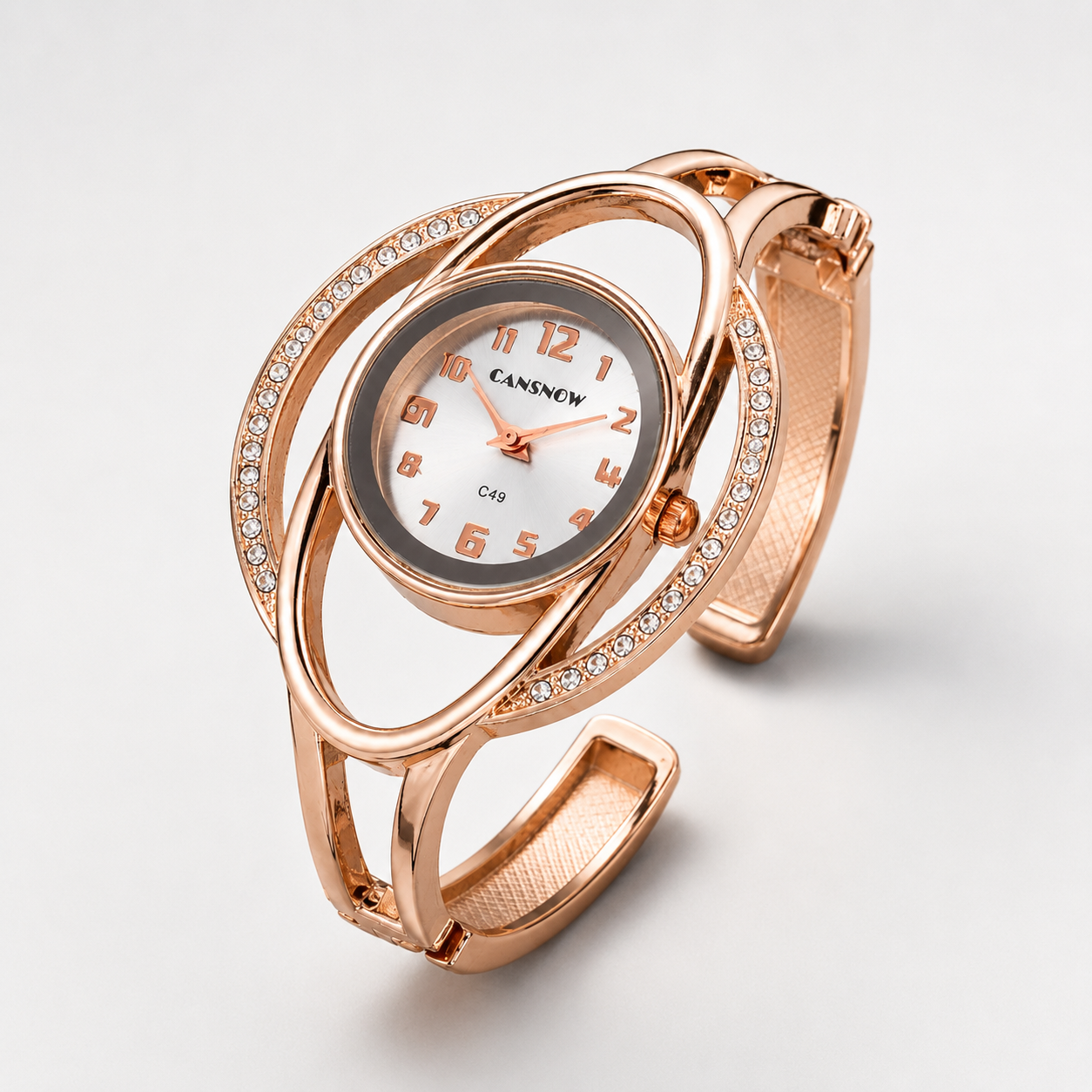 Luxury Crystal Orbit Cuff Women’s Bracelet Watch Jovera Joyce