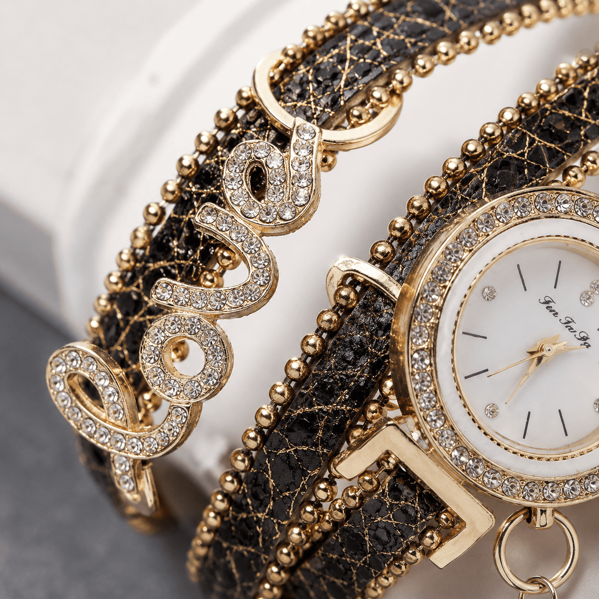 Luxury Crystal Wrap Bracelet Watch with Charm - Jovera Joyce