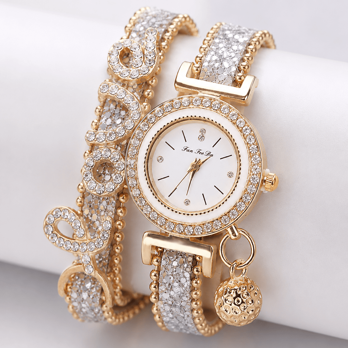 Luxury Crystal Wrap Bracelet Watch with Charm - Jovera Joyce