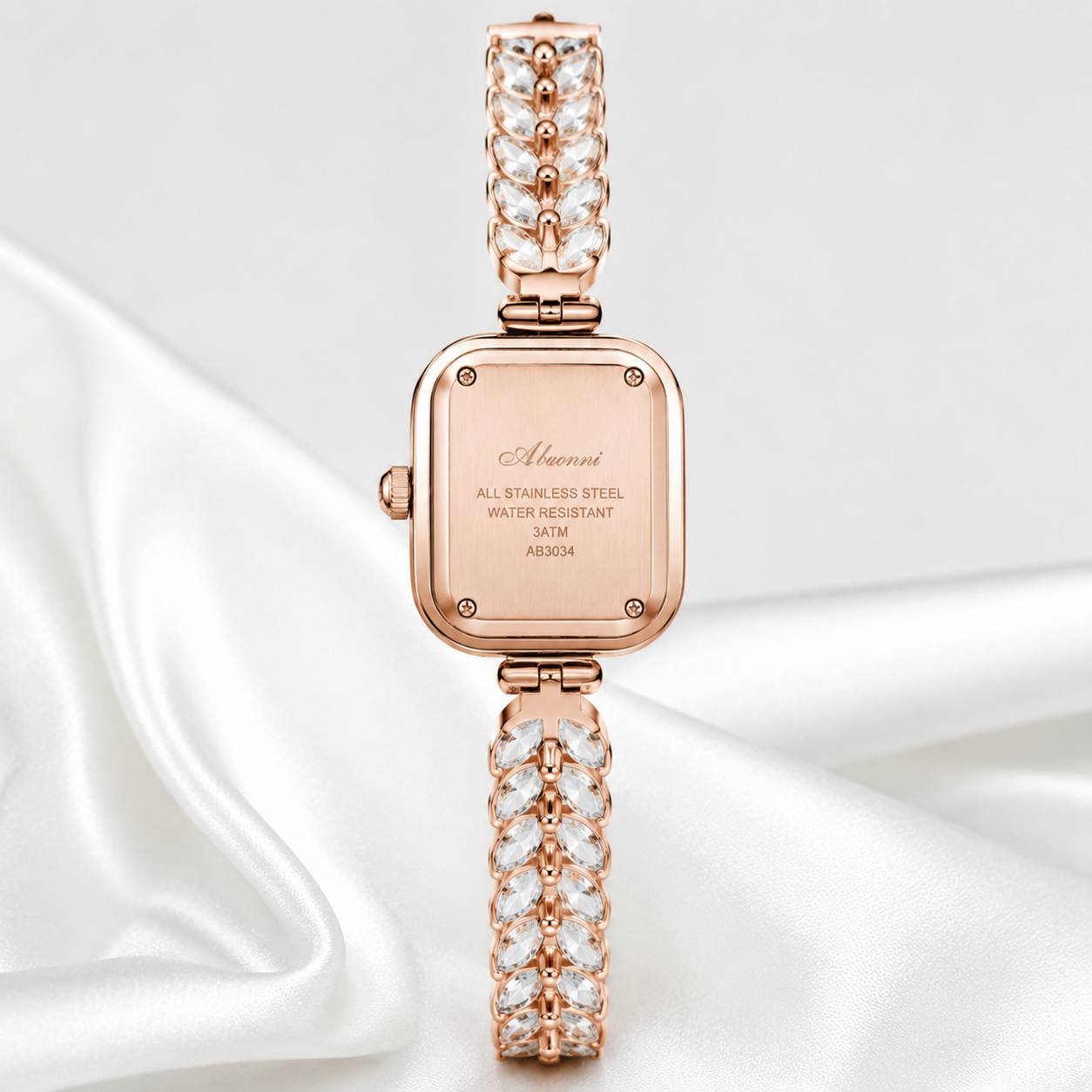 Luxury Crystal-Embellished Square Dial Women’s Bracelet Watch Jovera Joyce