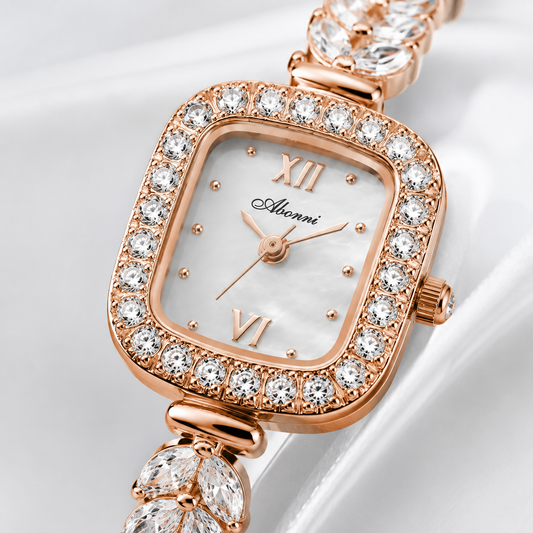 Luxury Crystal-Embellished Square Dial Women’s Bracelet Watch Jovera Joyce