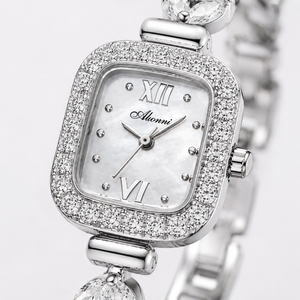 Luxury Crystal-Embellished Square Dial Women’s Bracelet Watch Jovera Joyce