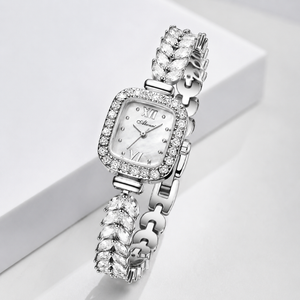 Luxury Crystal-Embellished Square Dial Women’s Bracelet Watch Jovera Joyce