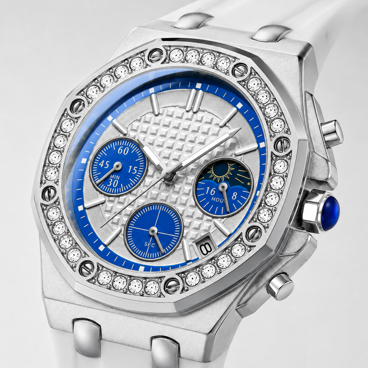 Luxury Crystal Bezel Multi-Dial  Women's Wristwatch Jovera Joyce