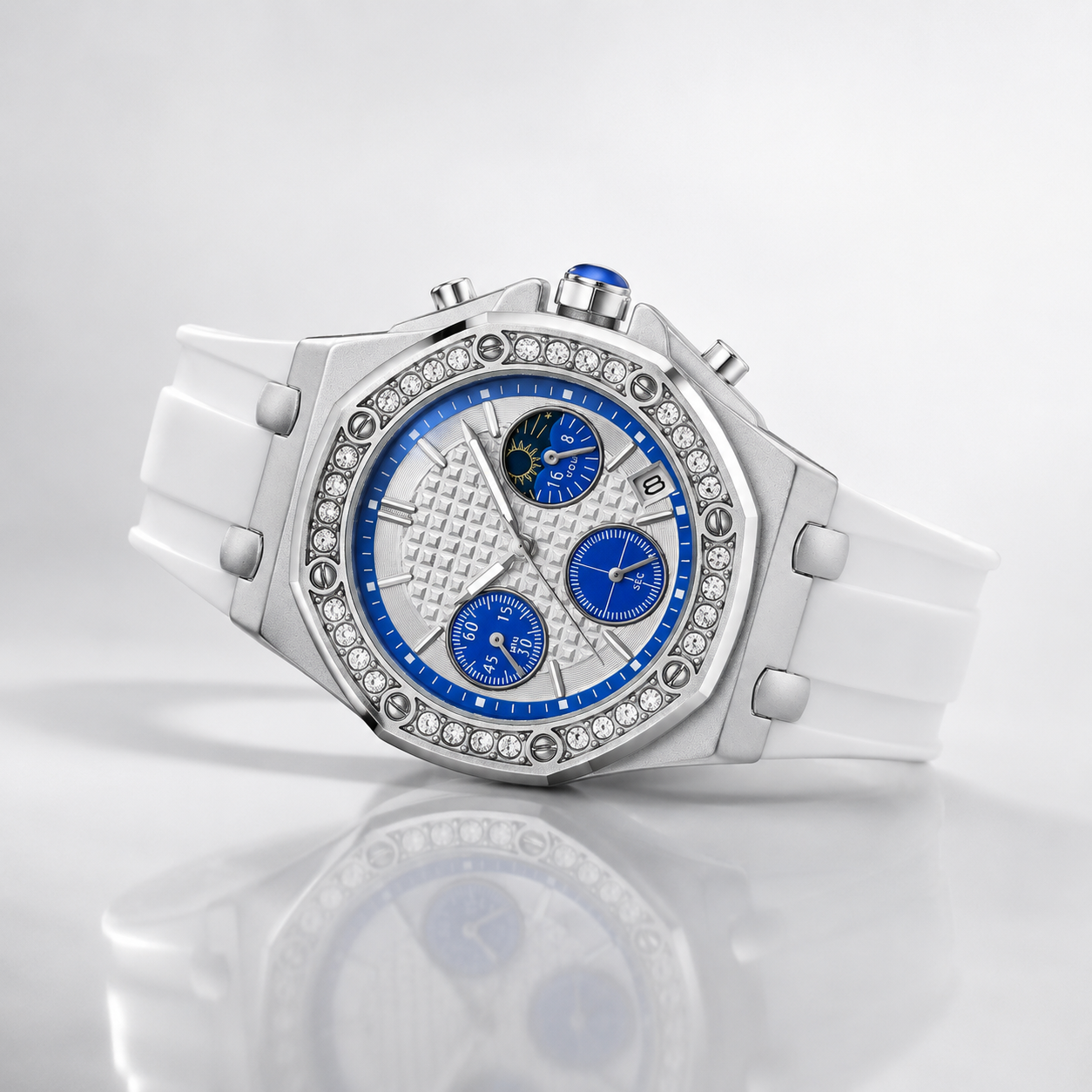 Luxury Crystal Bezel Multi-Dial  Women's Wristwatch Jovera Joyce