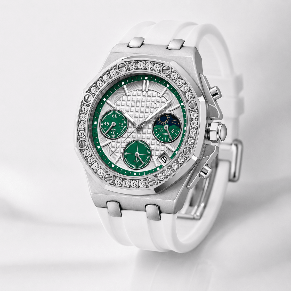 Luxury Crystal Bezel Multi-Dial Women's Wristwatch - Jovera Joyce