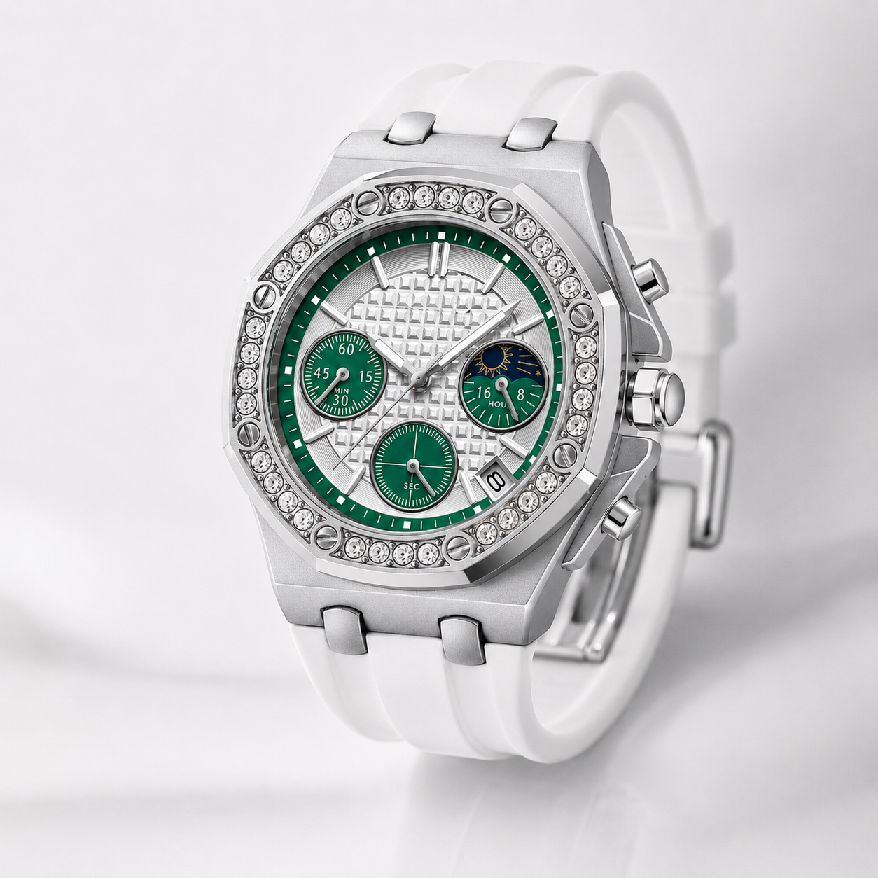 Luxury Crystal Bezel Multi-Dial  Women's Wristwatch Jovera Joyce