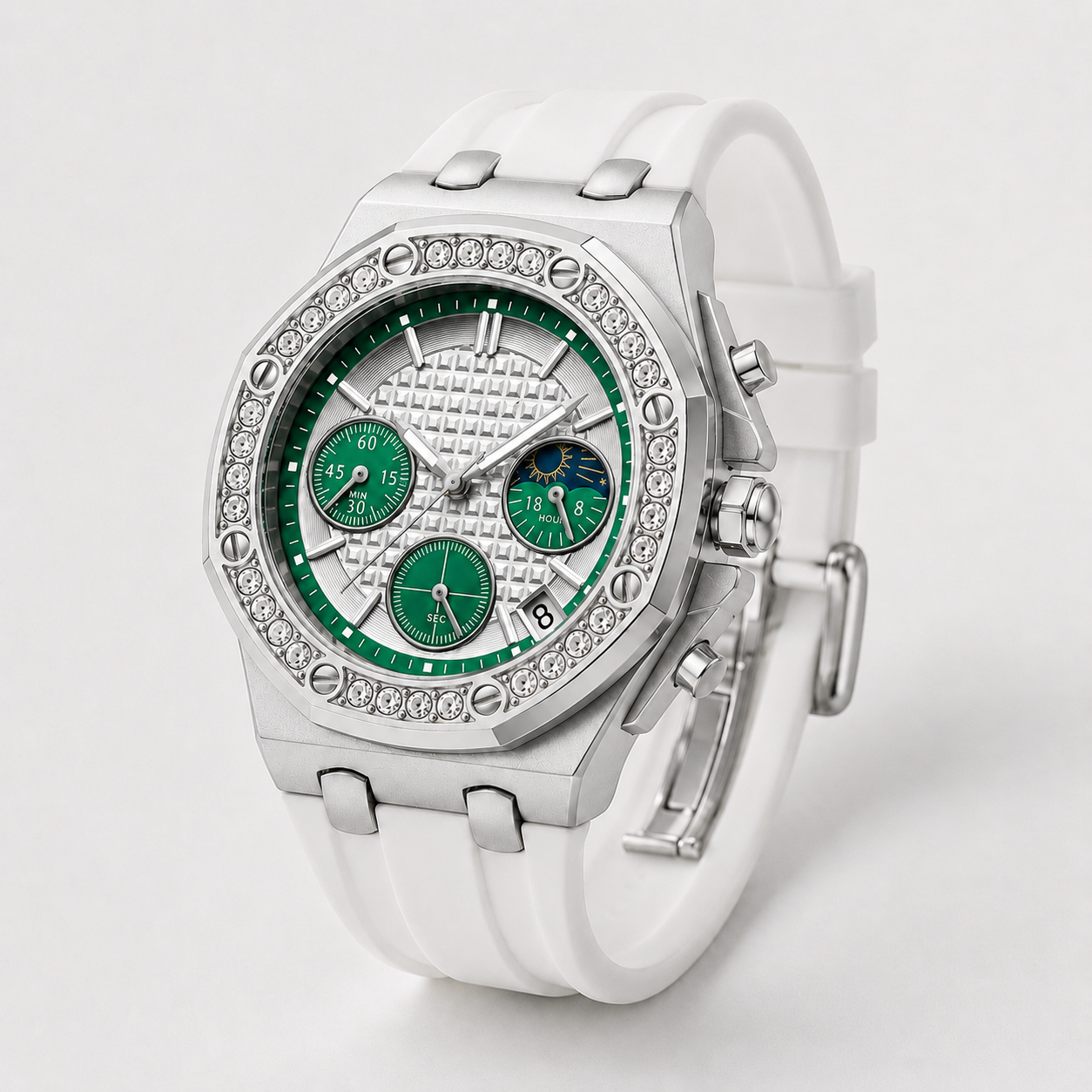 Luxury Crystal Bezel Multi-Dial  Women's Wristwatch Jovera Joyce