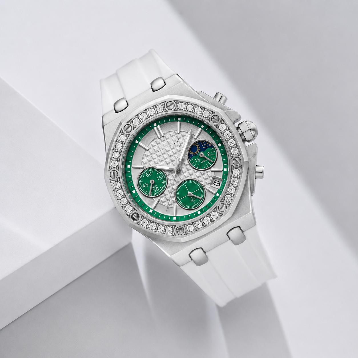 Luxury Crystal Bezel Multi-Dial  Women's Wristwatch Jovera Joyce