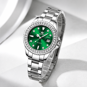 OLEVS Luxury Women’s Quartz Watch with Crystal Bezel. Jovera Joyce