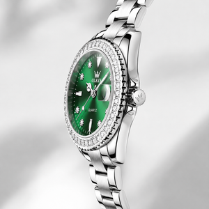 OLEVS Luxury Women’s Quartz Watch with Crystal Bezel. Jovera Joyce