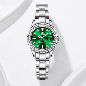 OLEVS Luxury Women’s Quartz Watch with Crystal Bezel. Jovera Joyce