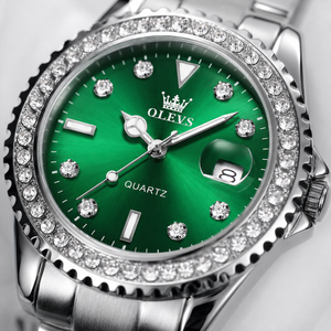OLEVS Luxury Women’s Quartz Watch with Crystal Bezel. Jovera Joyce