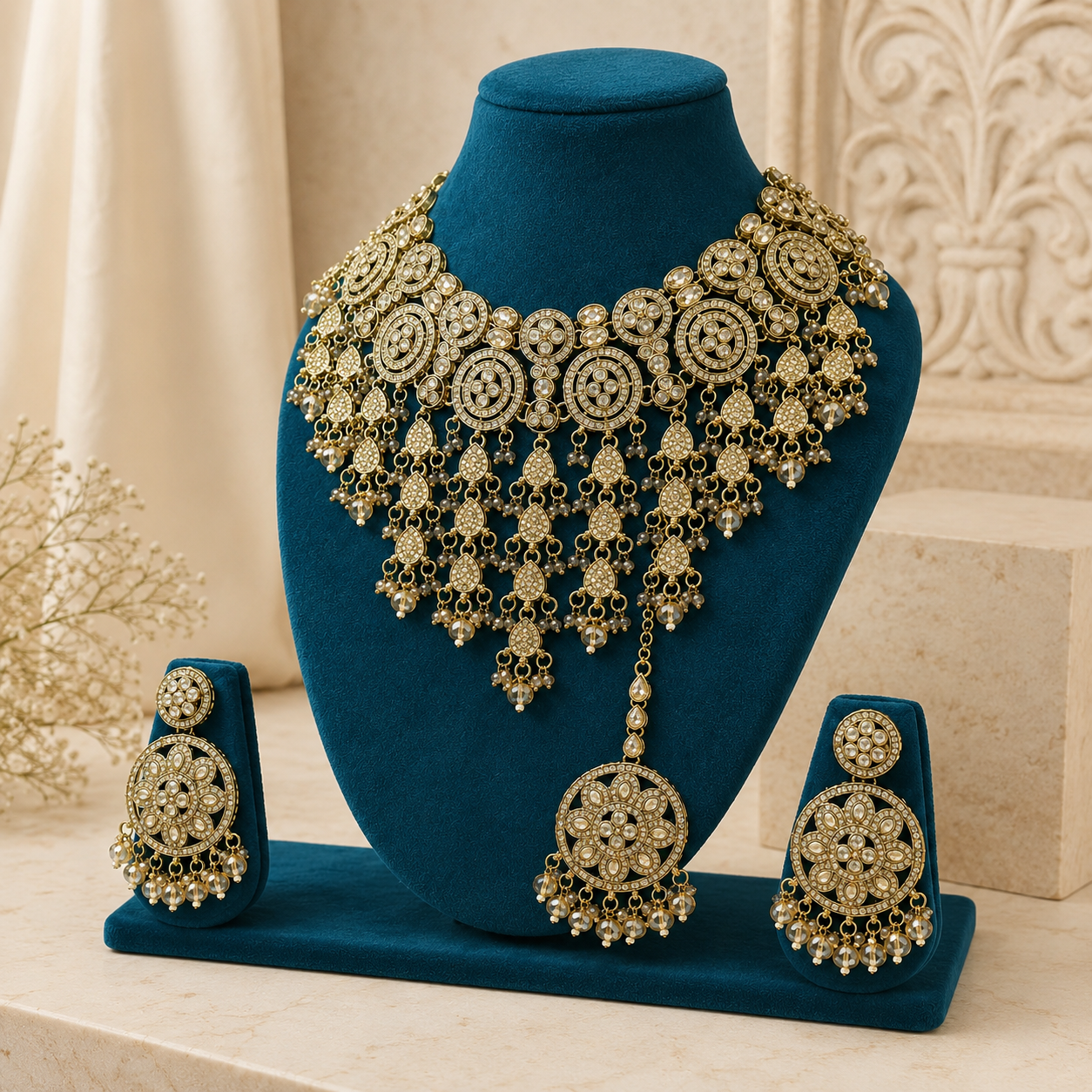 The Celestielle Gold-Plated Shadow Choker Parure by Jovera Joyce Jovera Joyce