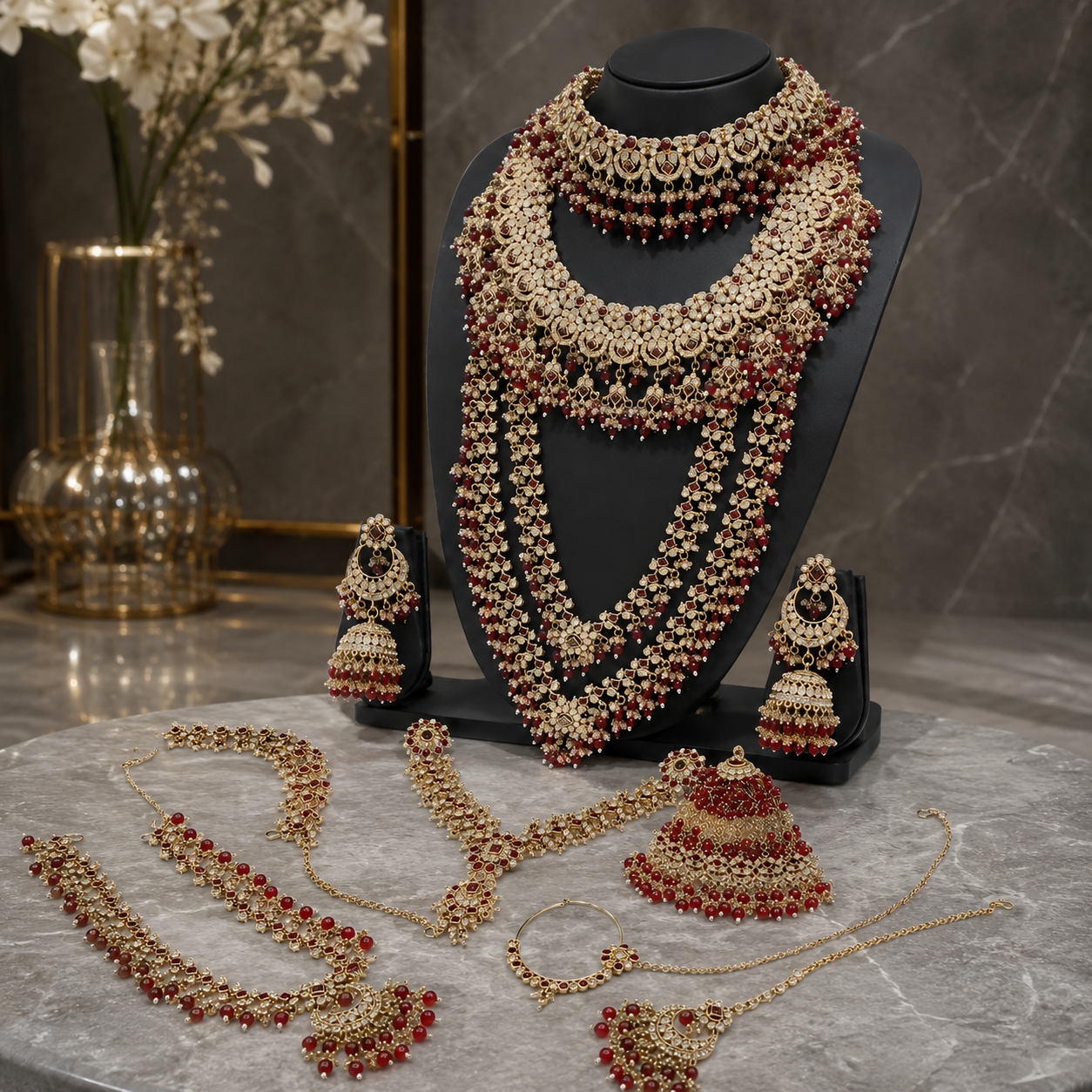 The Zareen Étoile Gold-Plated Bridal Parure by Jovera Joyce Jovera Joyce