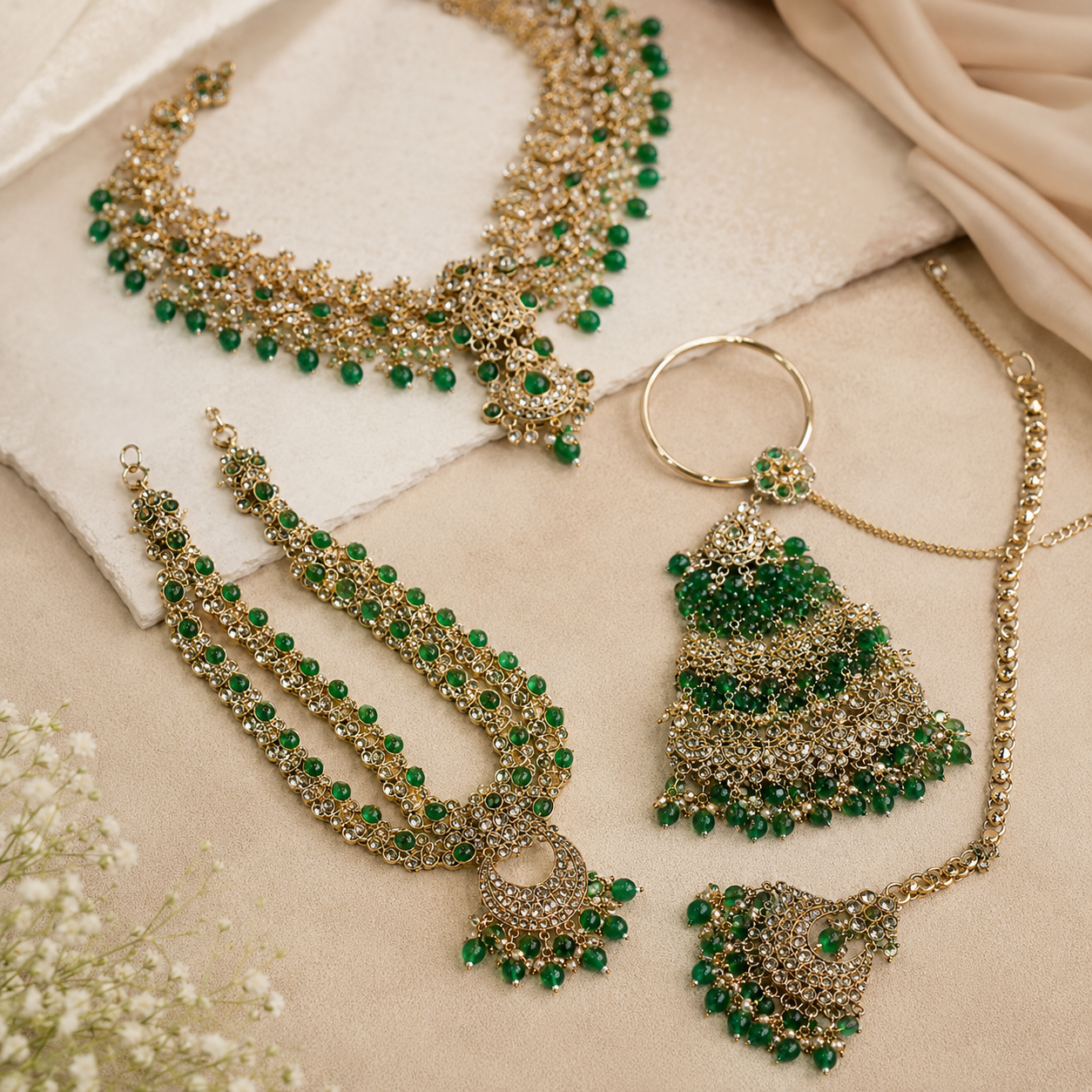 The Zareen Étoile Gold-Plated Bridal Parure by Jovera Joyce Jovera Joyce