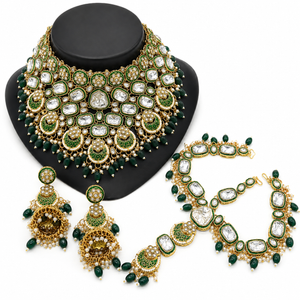 The Rani Émeraude Gold-Plated Kundan Parure by Jovera Joyce Jovera Joyce