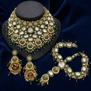 The Rani Émeraude Gold-Plated Kundan Parure by Jovera Joyce Jovera Joyce