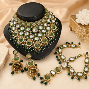The Rani Émeraude Gold-Plated Kundan Parure by Jovera Joyce Jovera Joyce
