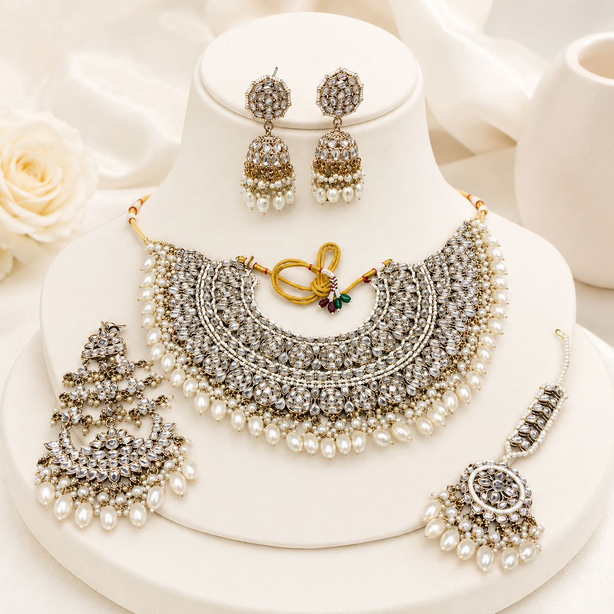 The Noor Celestia Zircon Gold-Plated Bridal Parure by Jovera Joyce Jovera Joyce