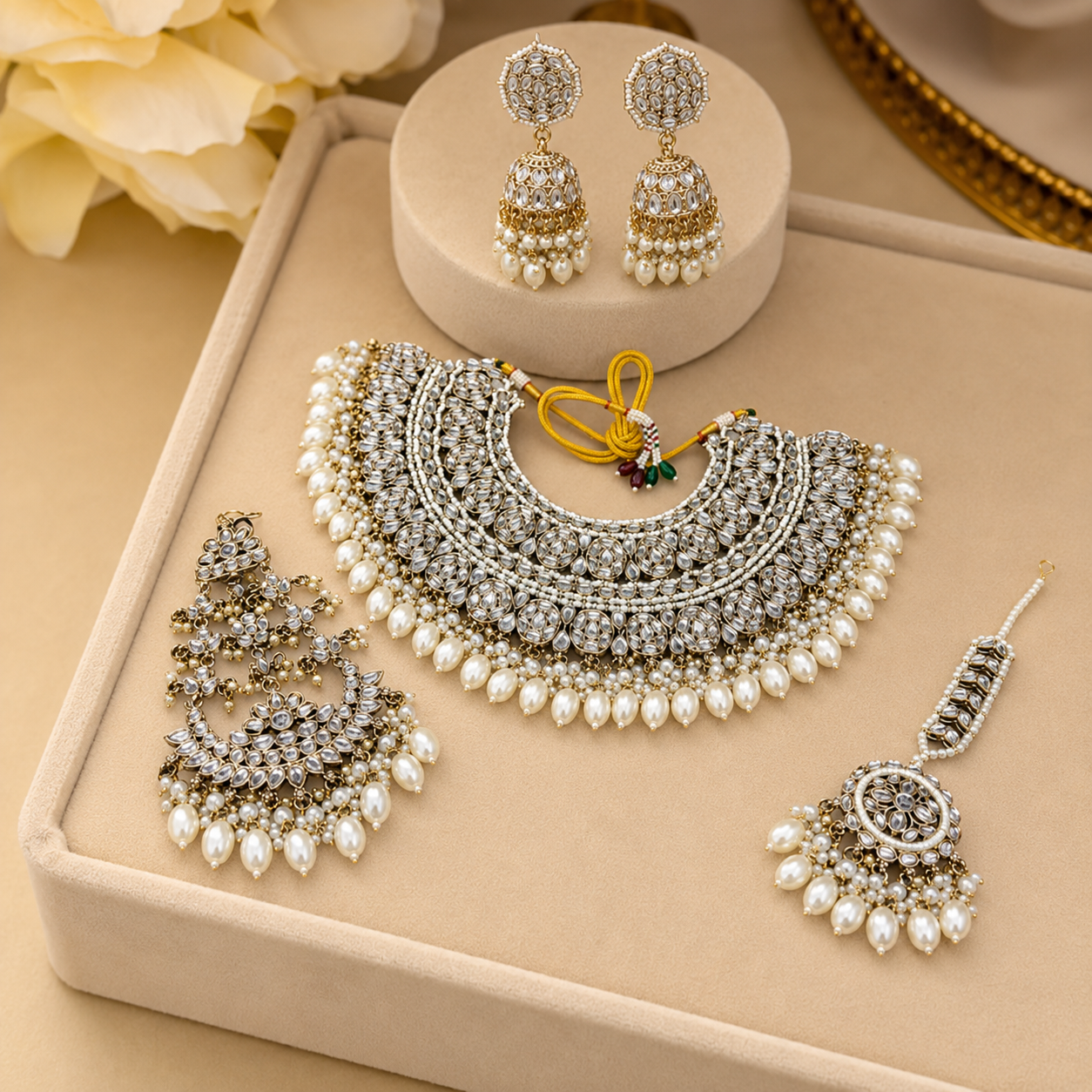 The Noor Celestia Zircon Gold-Plated Bridal Parure by Jovera Joyce Jovera Joyce
