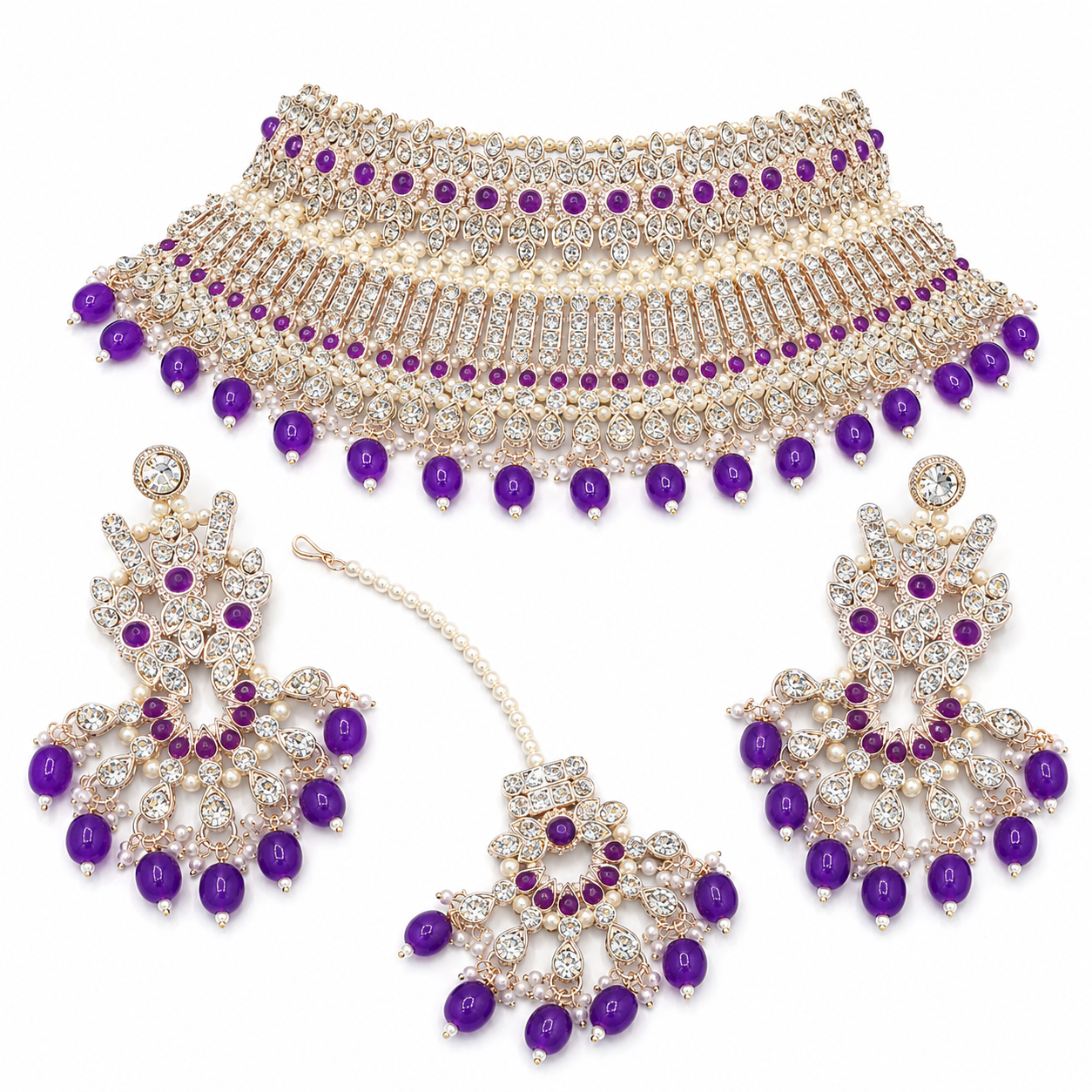 The Violette Gold-Plated Pearl Choker Parure by Jovera Joyce Jovera Joyce