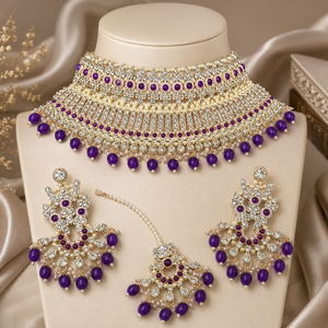 The Violette Gold-Plated Pearl Choker Parure by Jovera Joyce Jovera Joyce