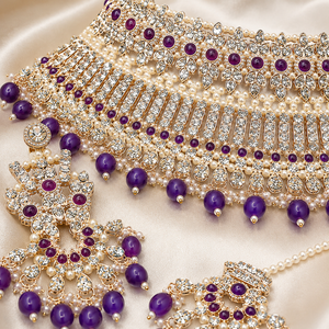 The Violette Gold-Plated Pearl Choker Parure by Jovera Joyce Jovera Joyce