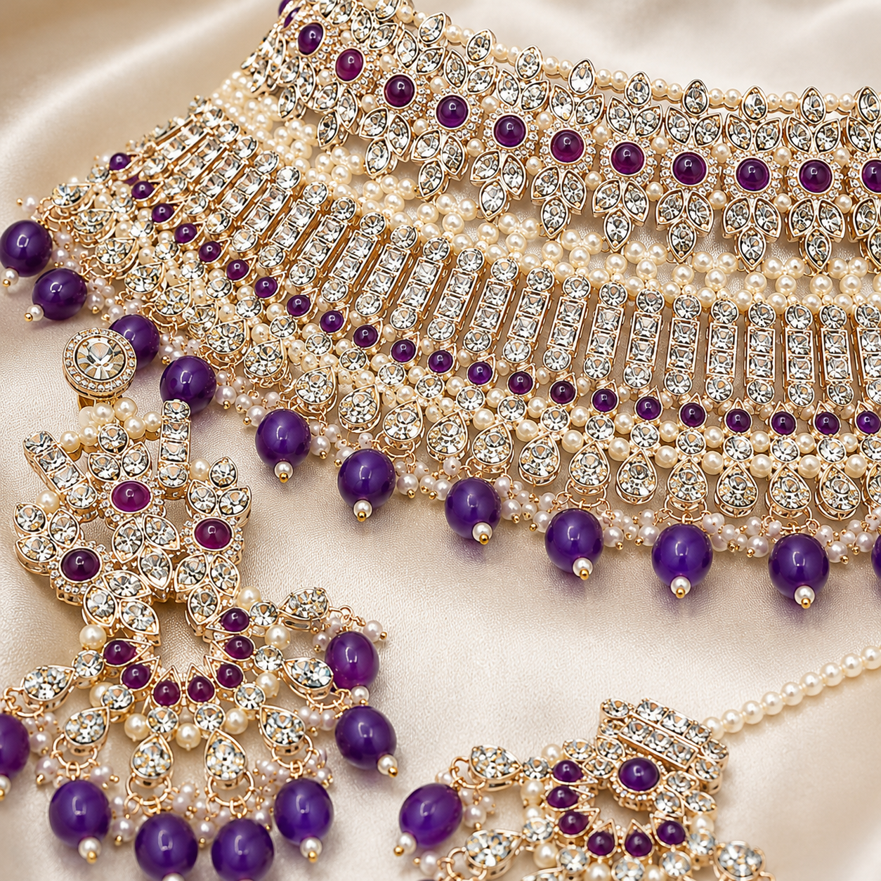 The Violette Gold-Plated Pearl Choker Parure by Jovera Joyce Jovera Joyce