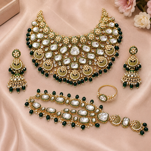 The Emerald Afsana Gold-Plated Quartz Bridal Parure by Jovera Joyce Jovera Joyce