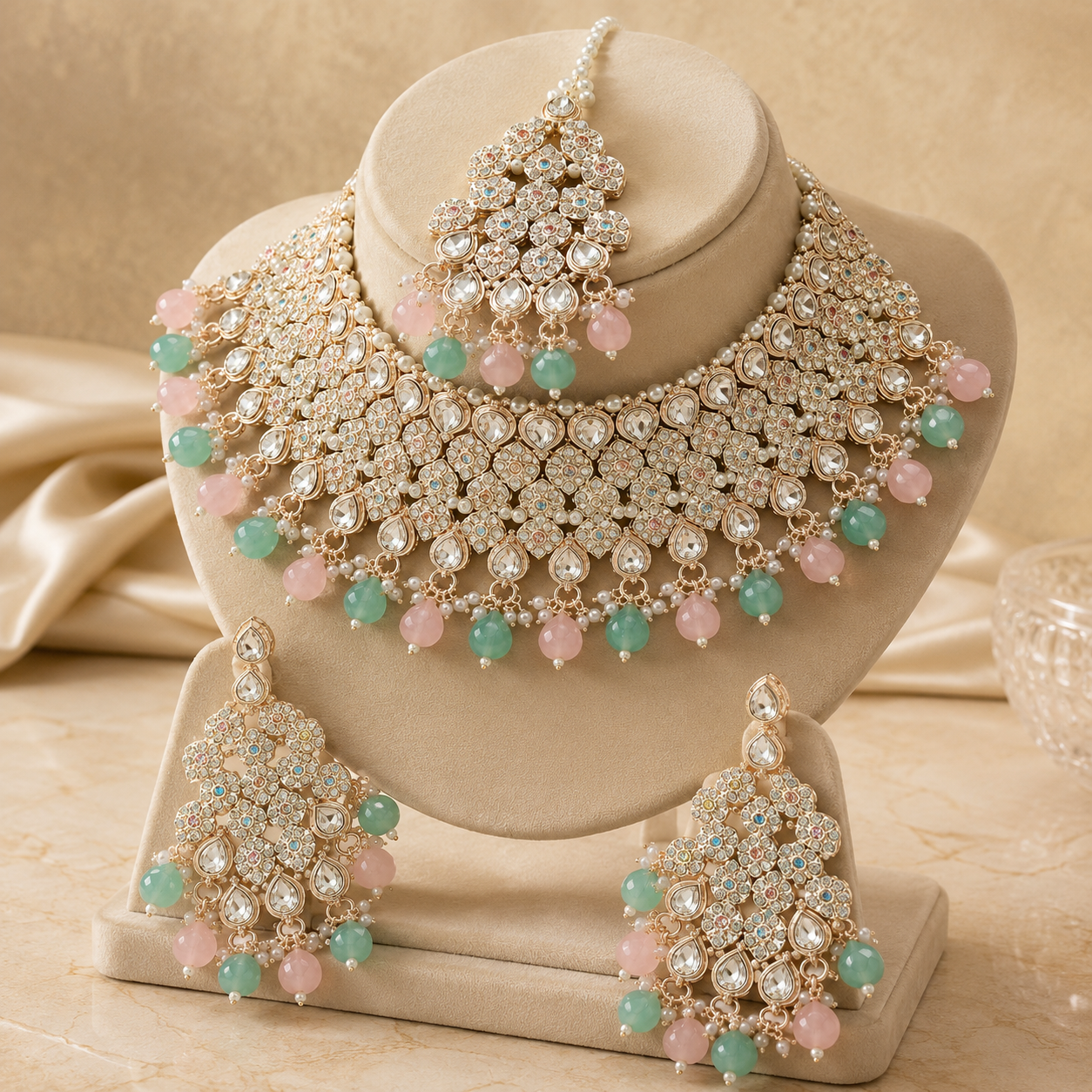 The Roselle Verdina Gold-Plated Bridal Parure by Jovera Joyce Jovera Joyce