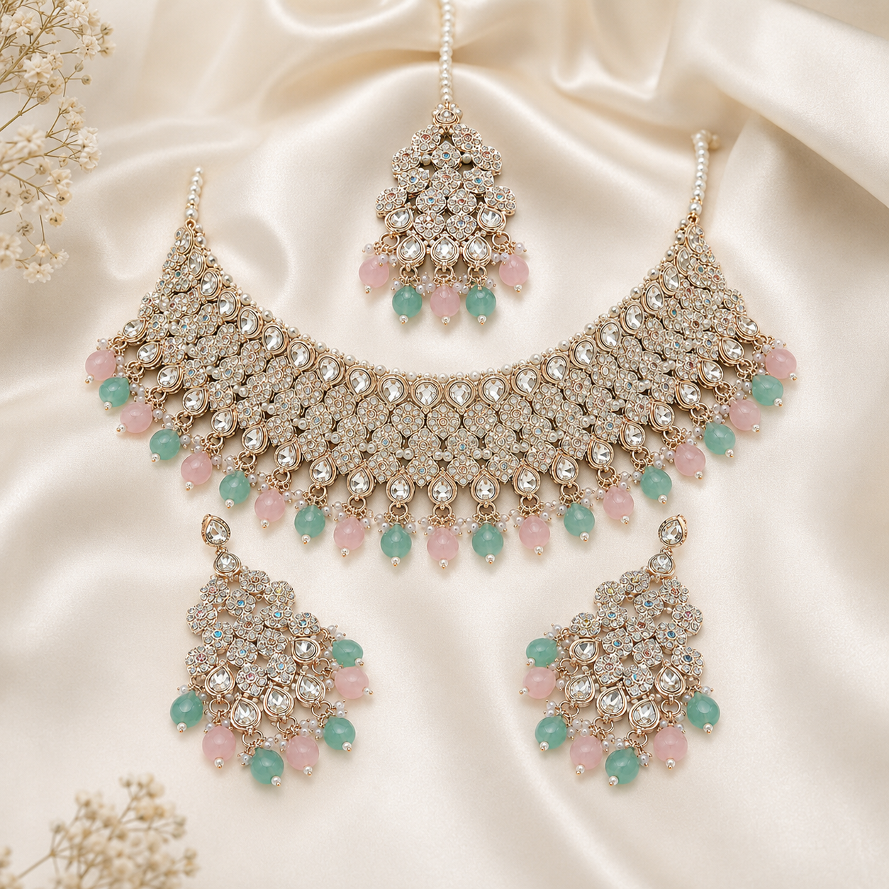 The Roselle Verdina Gold-Plated Bridal Parure by Jovera Joyce Jovera Joyce