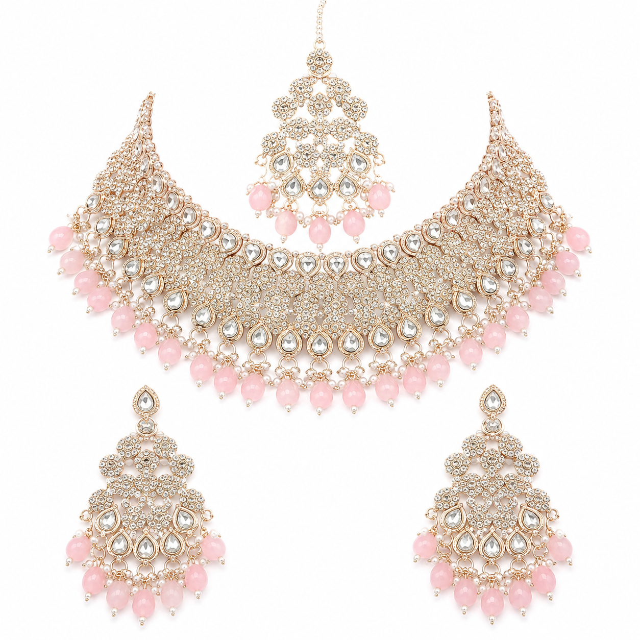 The Rosé Amarante Gold-Plated Bridal Parure by Jovera Joyce Jovera Joyce