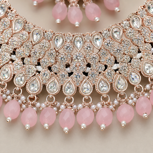 The Rosé Amarante Gold-Plated Bridal Parure by Jovera Joyce Jovera Joyce