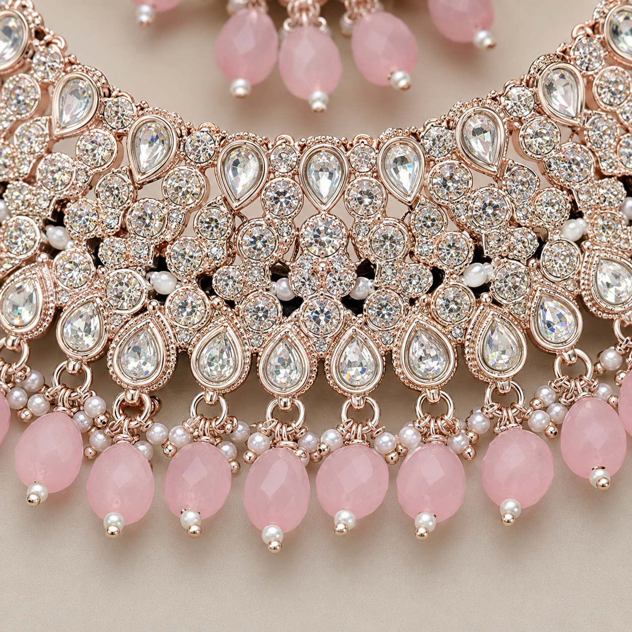 The Rosé Amarante Gold-Plated Bridal Parure by Jovera Joyce Jovera Joyce