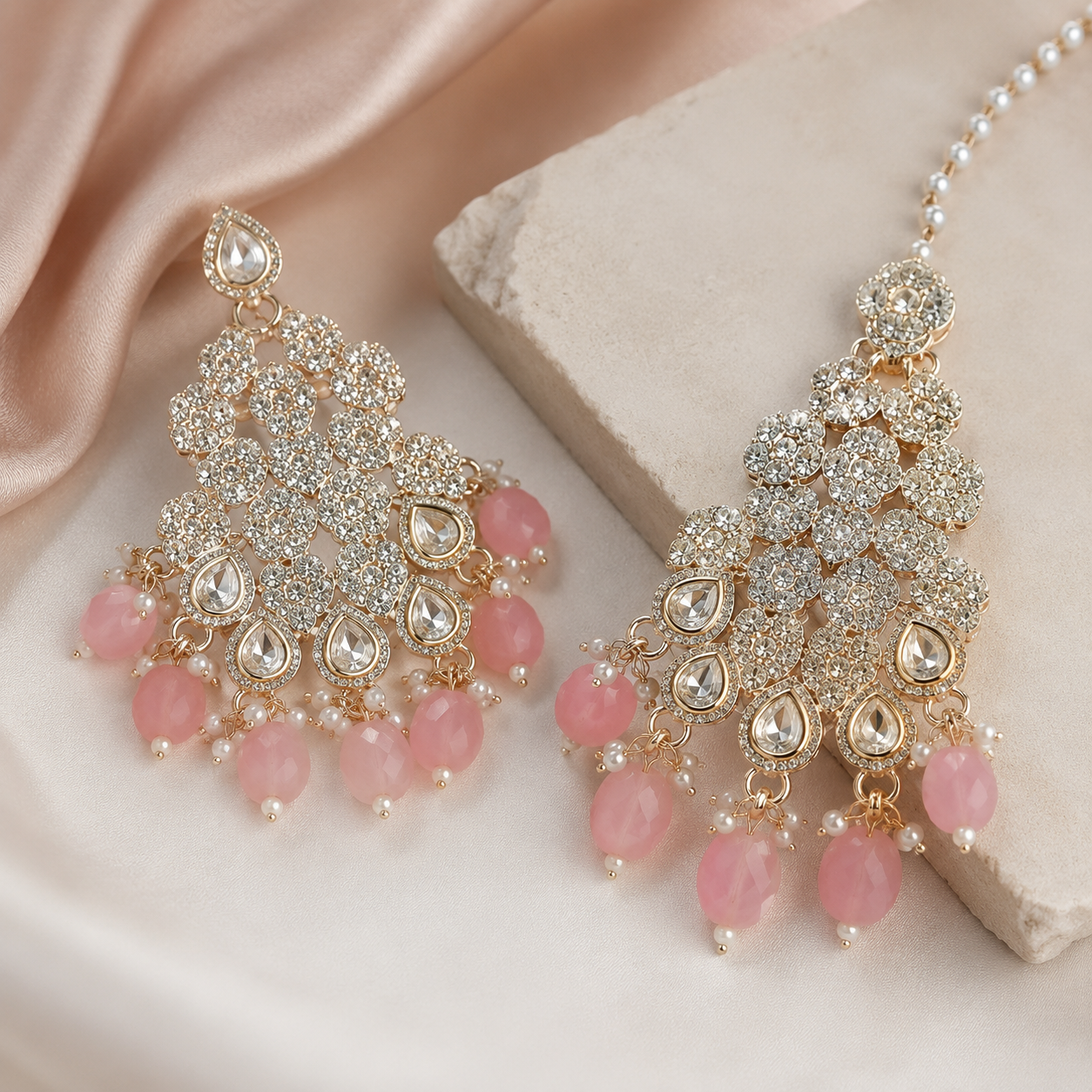 The Rosé Amarante Gold-Plated Bridal Parure by Jovera Joyce Jovera Joyce