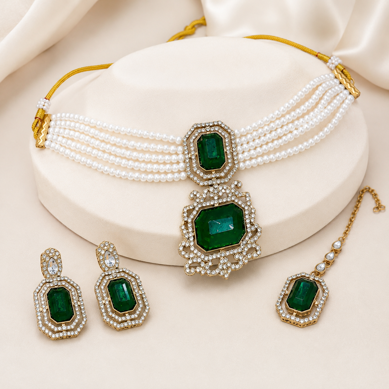 The Octavienne Gold-Plated Pearl Parure by Jovera Joyce Jovera Joyce