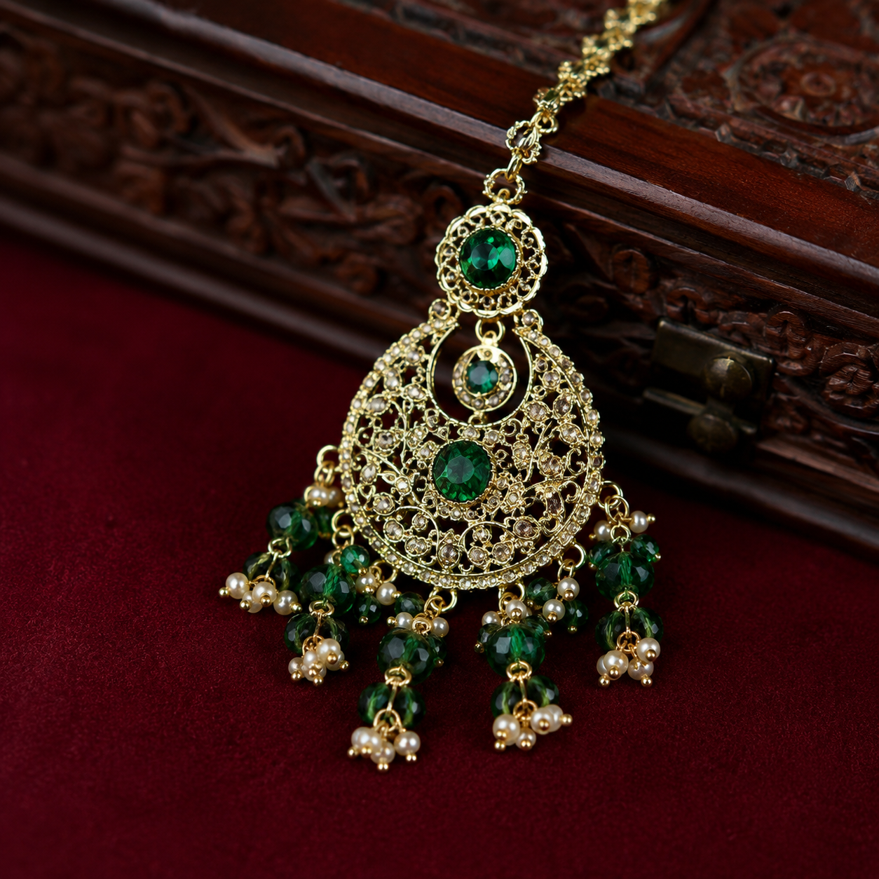 The Verdelune Gold-Plated Pearl Bridal Parure by Jovera Joyce Jovera Joyce