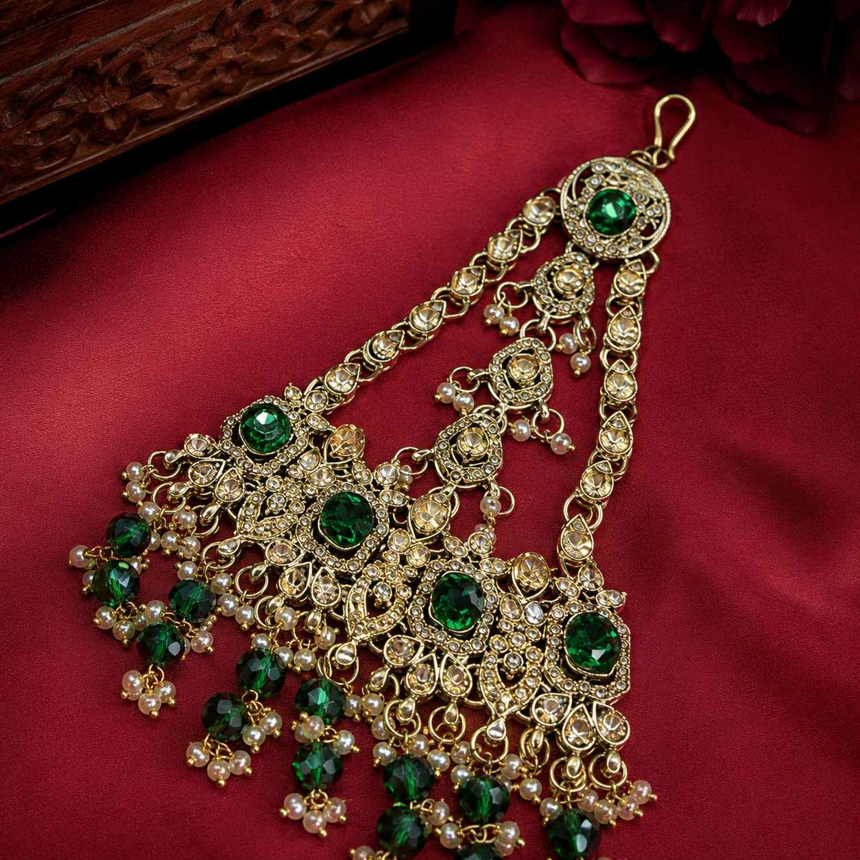 The Verdelune Gold-Plated Pearl Bridal Parure by Jovera Joyce Jovera Joyce