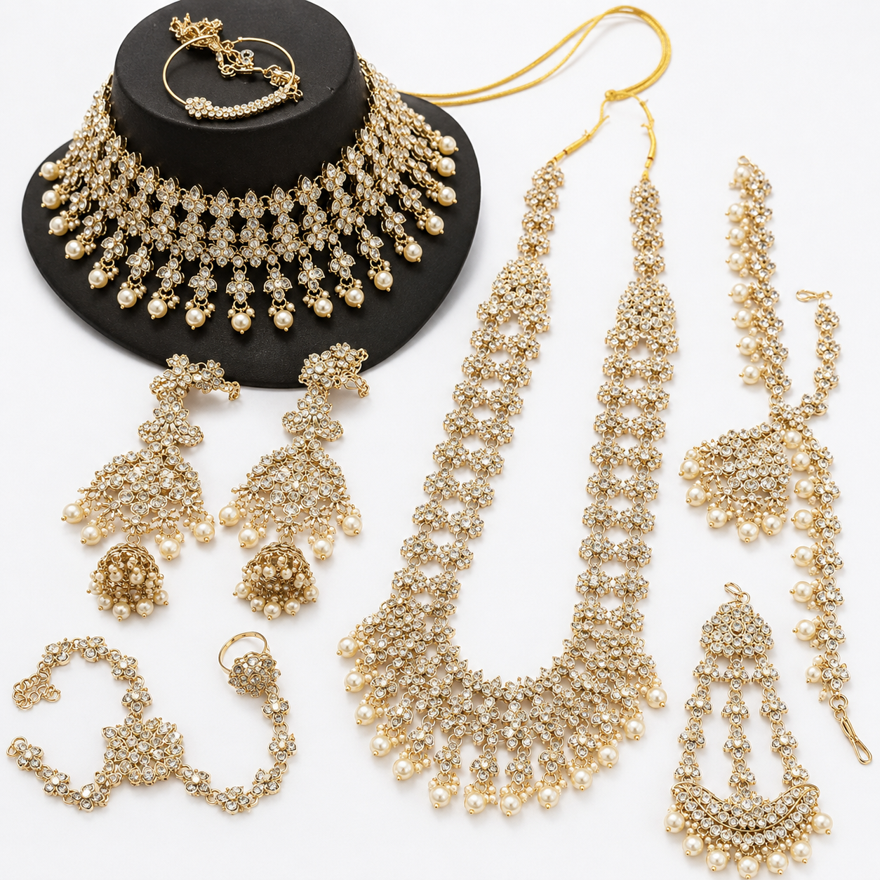 The Éclat Royale Gold-Plated Bridal Parure by Jovera Joyce Jovera Joyce