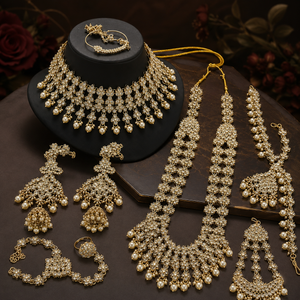 The Éclat Royale Gold-Plated Bridal Parure by Jovera Joyce Jovera Joyce