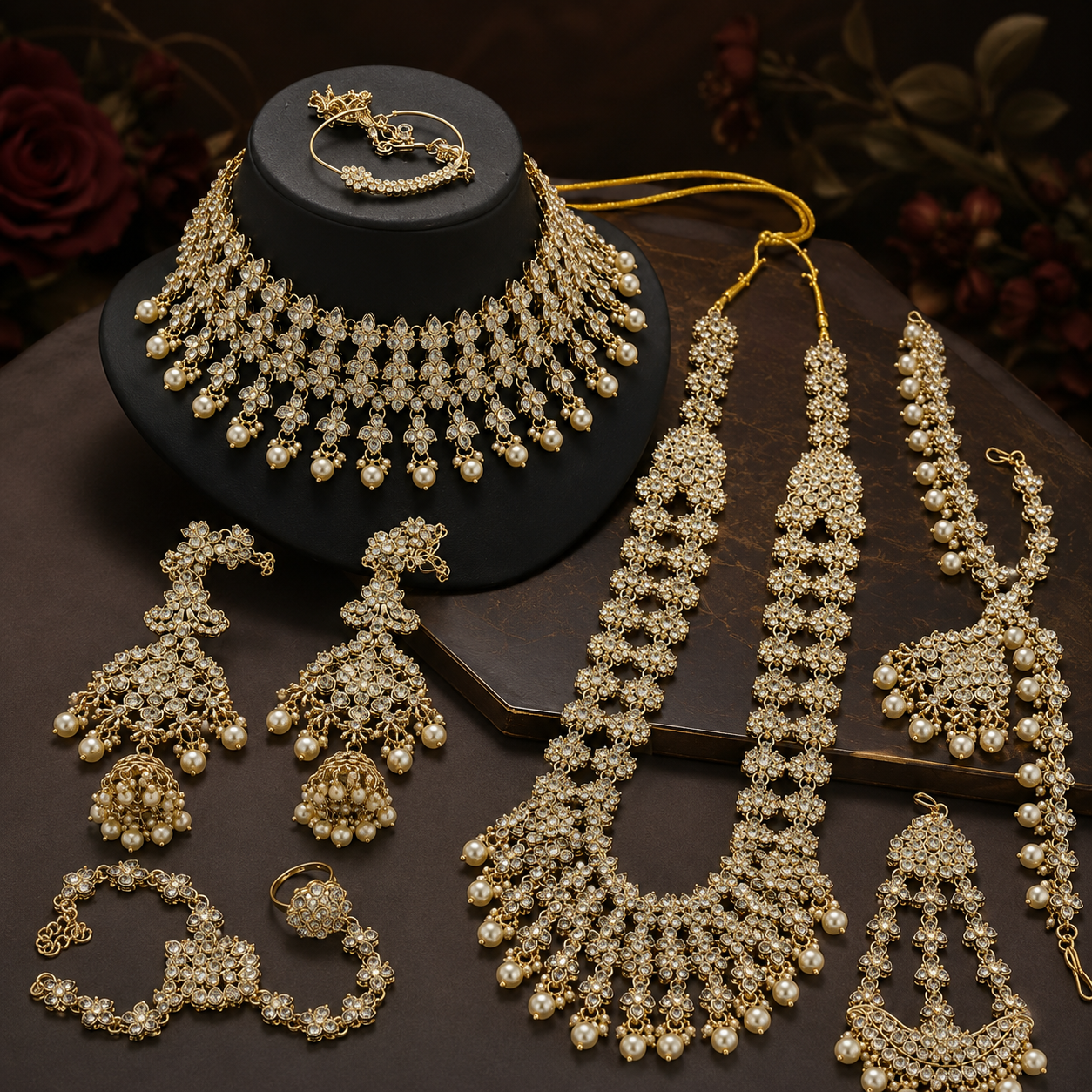The Éclat Royale Gold-Plated Bridal Parure by Jovera Joyce Jovera Joyce
