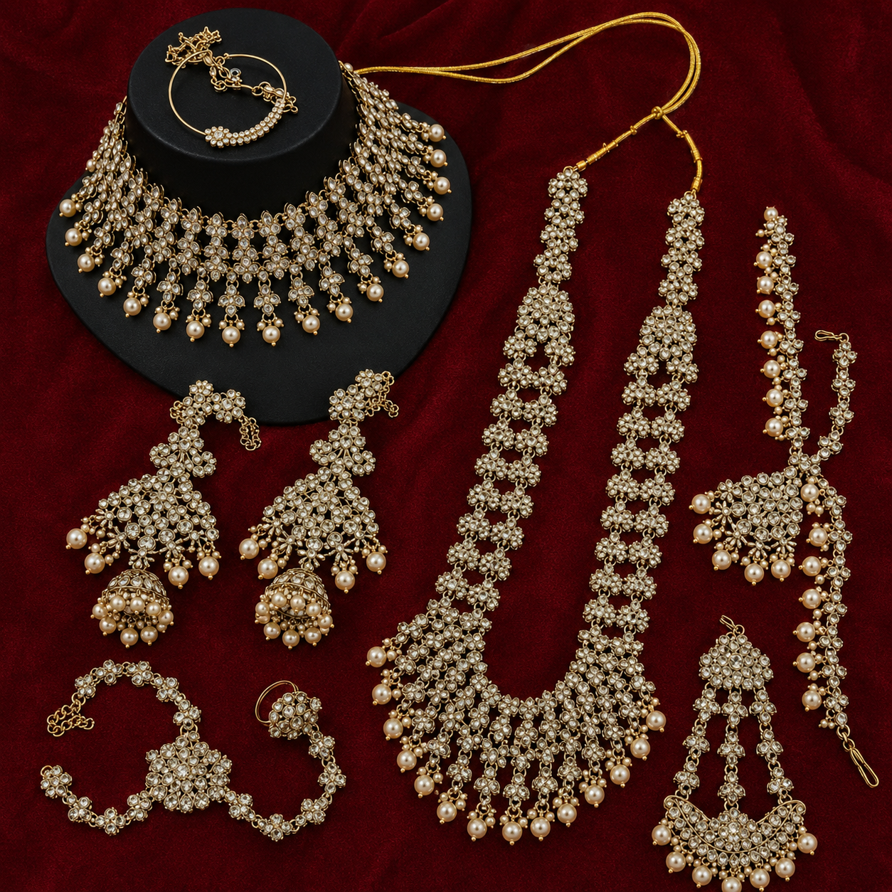 The Éclat Royale Gold-Plated Bridal Parure by Jovera Joyce Jovera Joyce