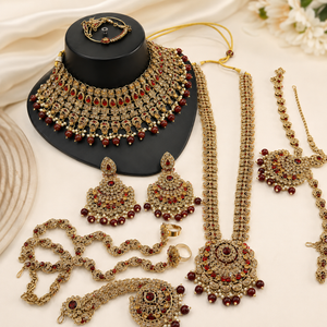 The Valentina Rouge Gold-Plated Zircon Bridal Parure by Jovera Joyce Jovera Joyce