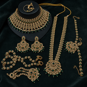 The Émeraude Valois Gold-Plated Zircon Bridal Parure by Jovera Joyce Jovera Joyce