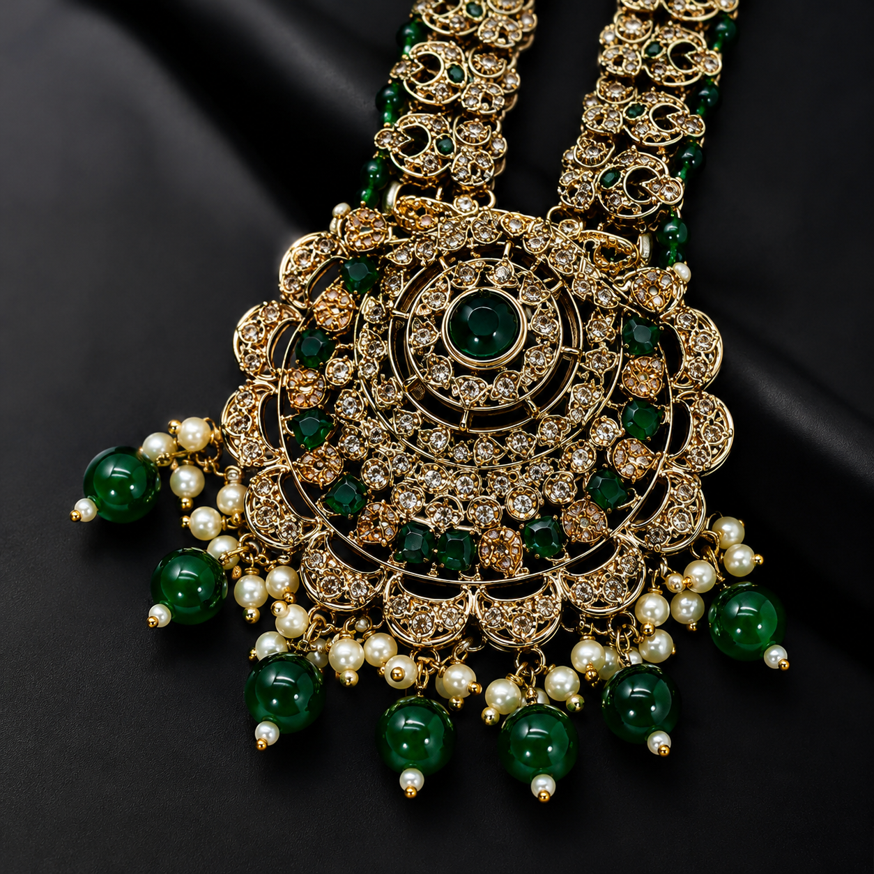 The Émeraude Valois Gold-Plated Zircon Bridal Parure by Jovera Joyce Jovera Joyce