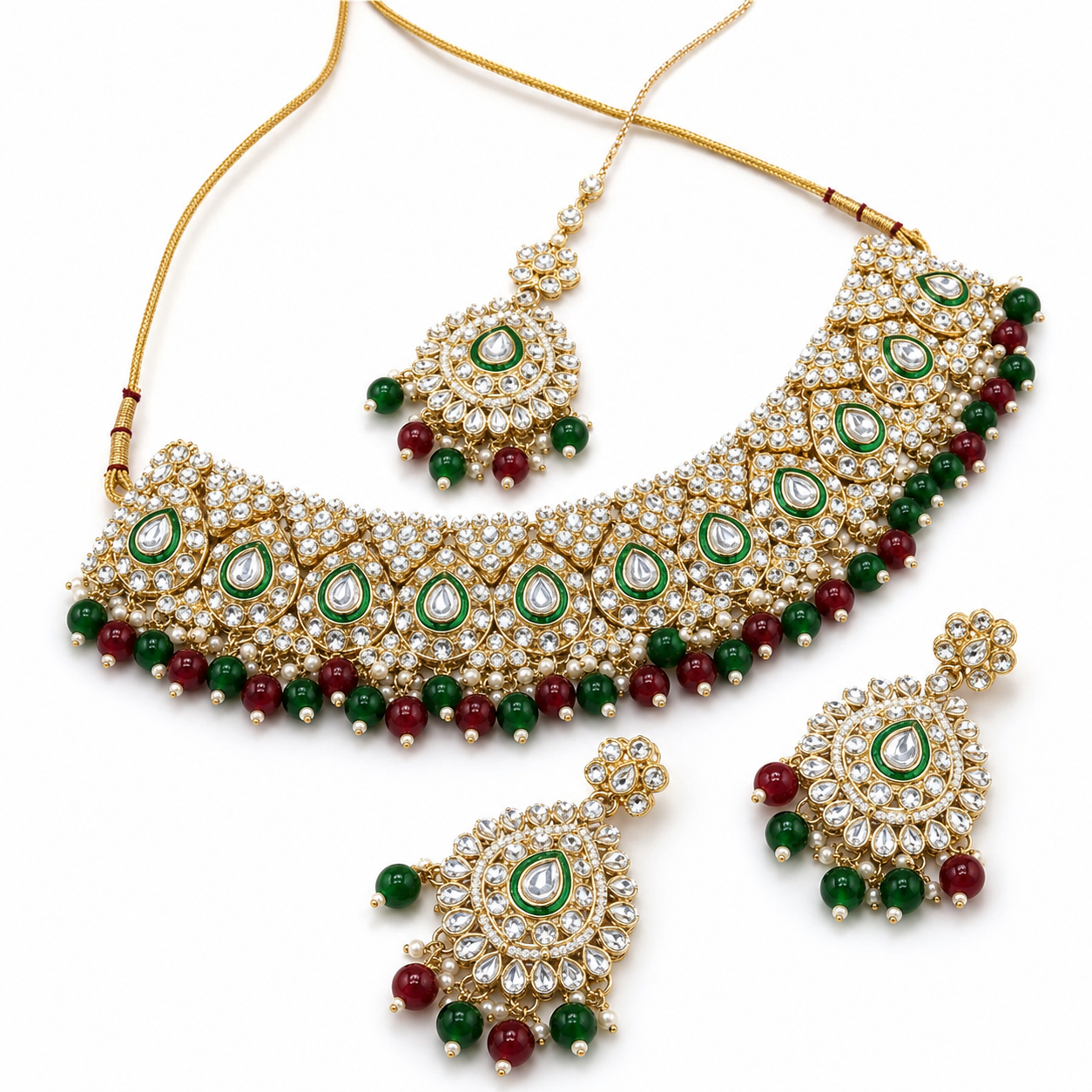 Jovera Joyce Verdant Rouge Gold-Plated Zircon Necklace Set Jovera Joyce