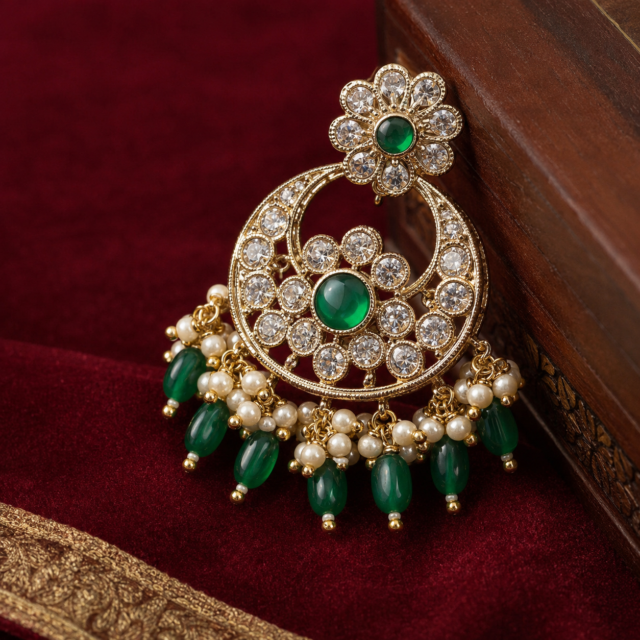 Jovera Joyce Emerald Zircon Gold Plated Royal Choker Bridal Jewelry Set Jovera Joyce