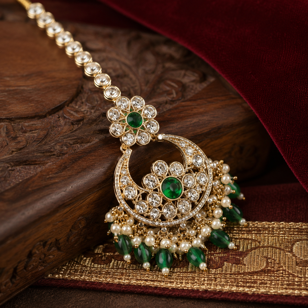Jovera Joyce Emerald Zircon Gold Plated Royal Choker Bridal Jewelry Set Jovera Joyce